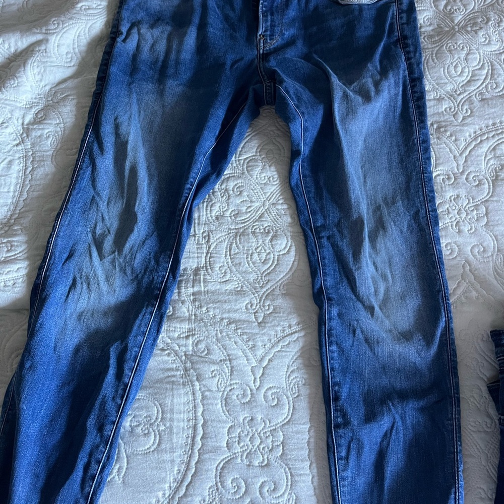 G-Star Blue Skinny Jeans with Modern Distressing